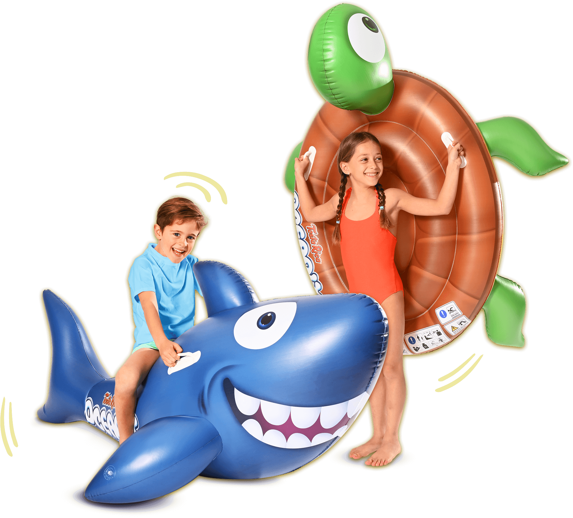 Niños jugando con Flotadores